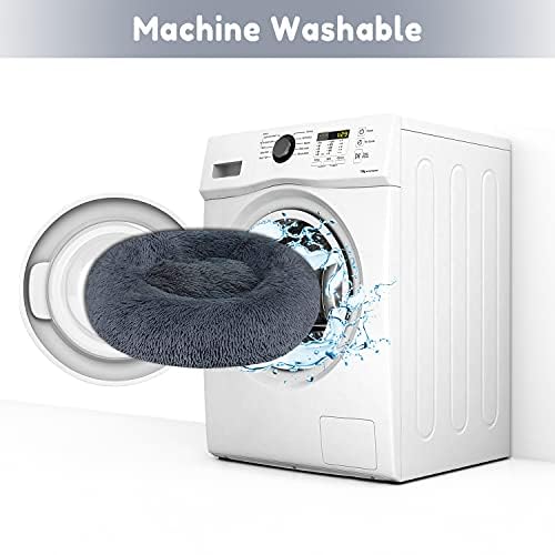 Nosterna Washable Dog & Cat Bed - Fluffy Plush with Waterproof Cover & Anti-Slip Bottom