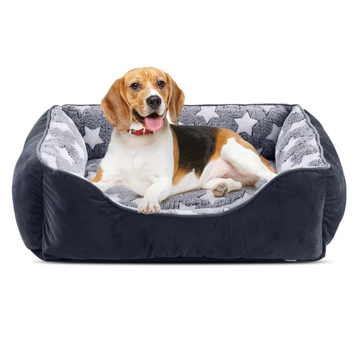 Nosterna Washable Medium Dog Bed - Soft Cosy Rectangle Bed for Small to Large Dogs