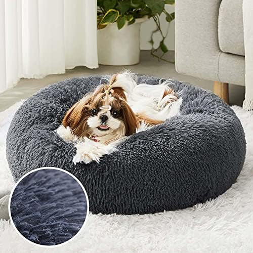 Nosterna Washable Dog & Cat Bed - Fluffy Plush with Waterproof Cover & Anti-Slip Bottom