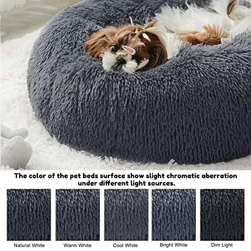 Nosterna Washable Dog & Cat Bed - Fluffy Plush with Waterproof Cover & Anti-Slip Bottom