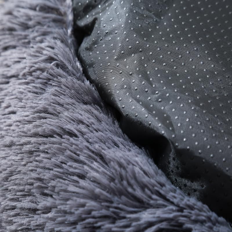 Nosterna Donut Bed, Calming Fluffy Cushion for Small Pets up to 3kg, 35x35x12cm