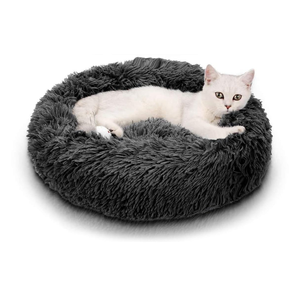 Nosterna Plush Donut Bed, Soft & Fluffy, Warm Cat & Dog Bed for Pets up to 3kg