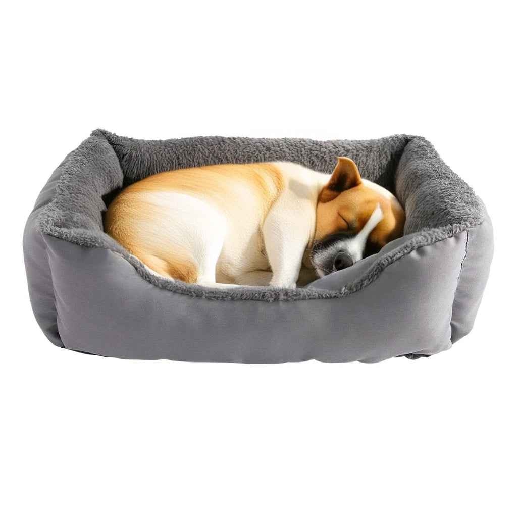 Nosterna Washable Fleece Cat & Dog Bed, Soft Non-Slip Sofa, for Small to Large Pets, Grey