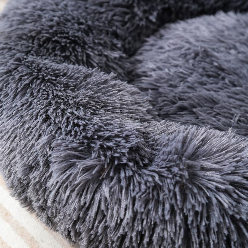 Nosterna Donut Bed, Calming Fluffy Cushion for Small Pets up to 3kg, 35x35x12cm