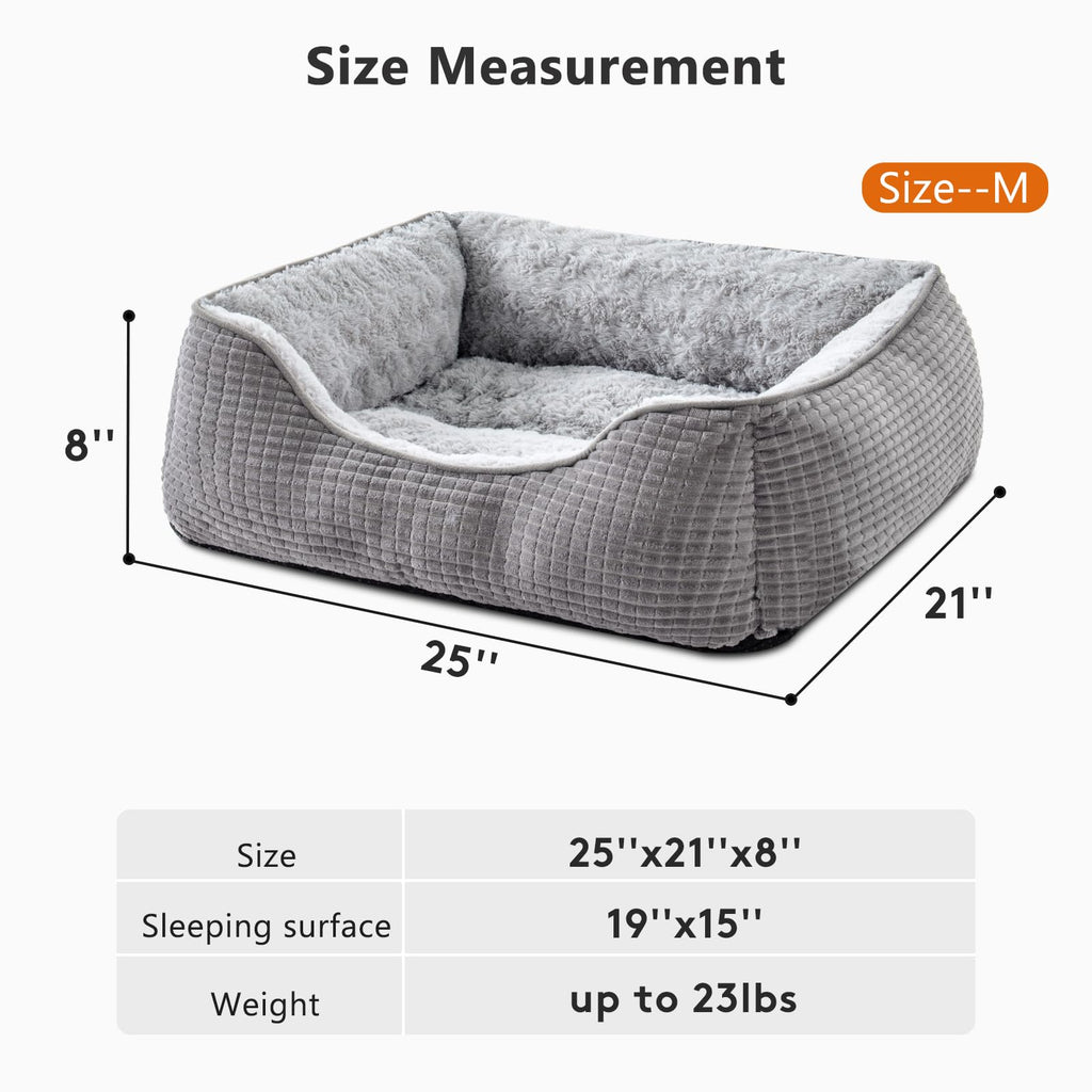 Nosterna Orthopedic Dog Bed - Washable Calming Bed with Raised Edges & Non-Slip Bottom