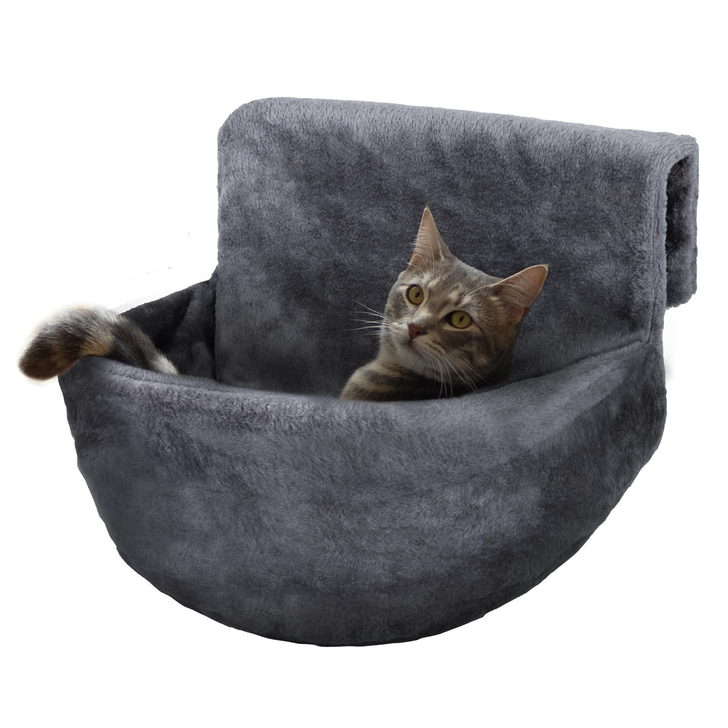 Nosterna Deluxe Radiator Cat & Dog Bed - Cozy Fleece Hammock with Durable Iron Frame (Grey)