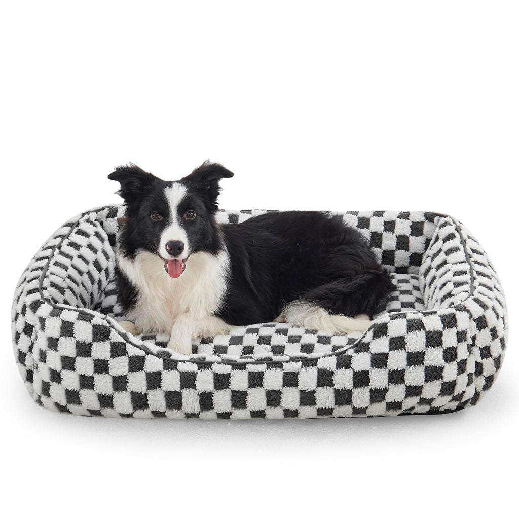 Nosterna Large Dog Sofa Bed, Soft Wool Fleece, Washable, for Border Collie/Golden Retriever, 76x61x23cm