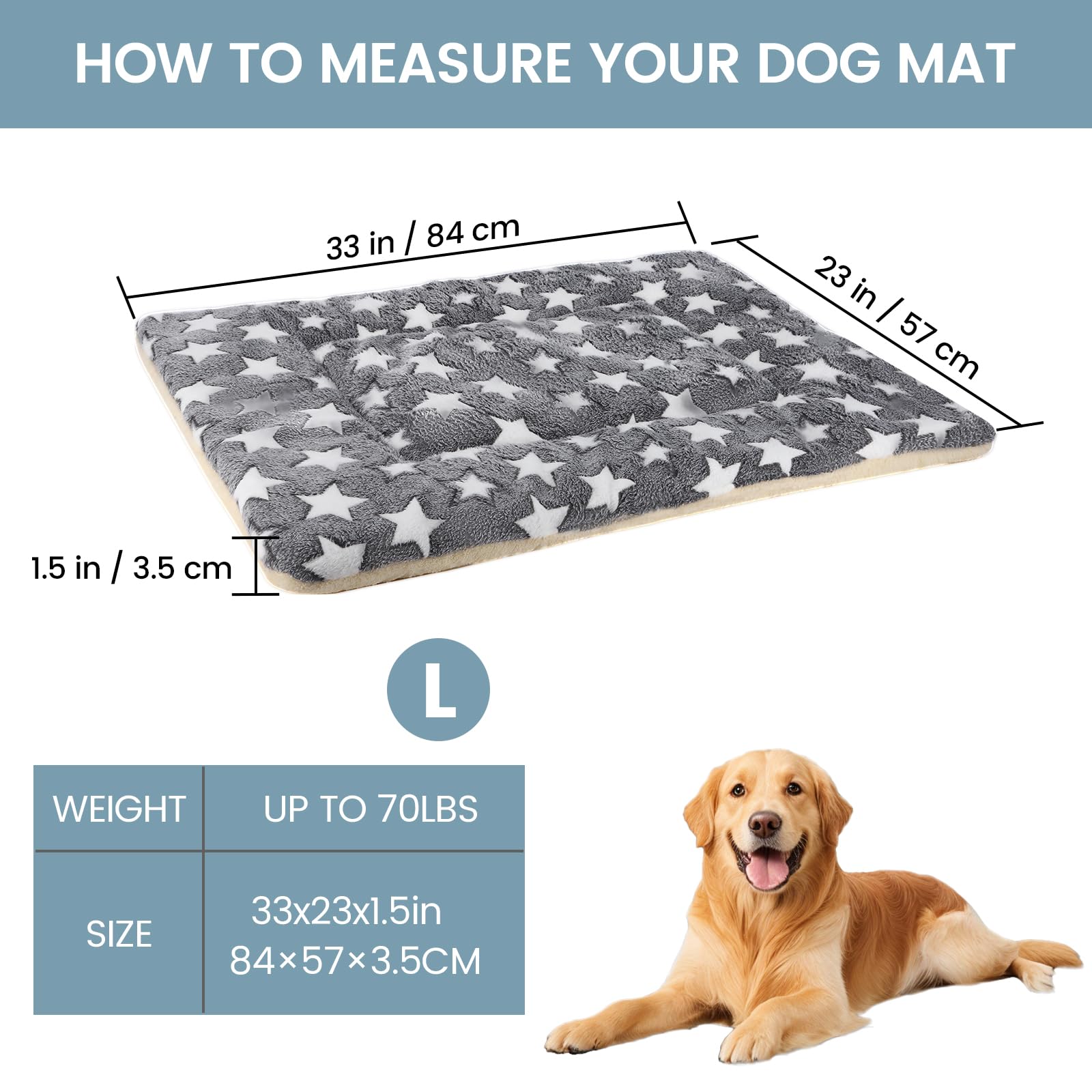 Nosterna Washable Dog Bed Mat - Soft Pet Mat for Dogs