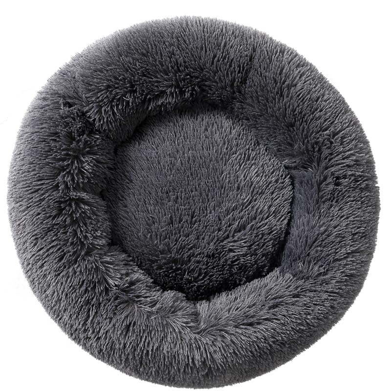 Nosterna Donut Bed, Calming Fluffy Cushion for Small Pets up to 3kg, 35x35x12cm