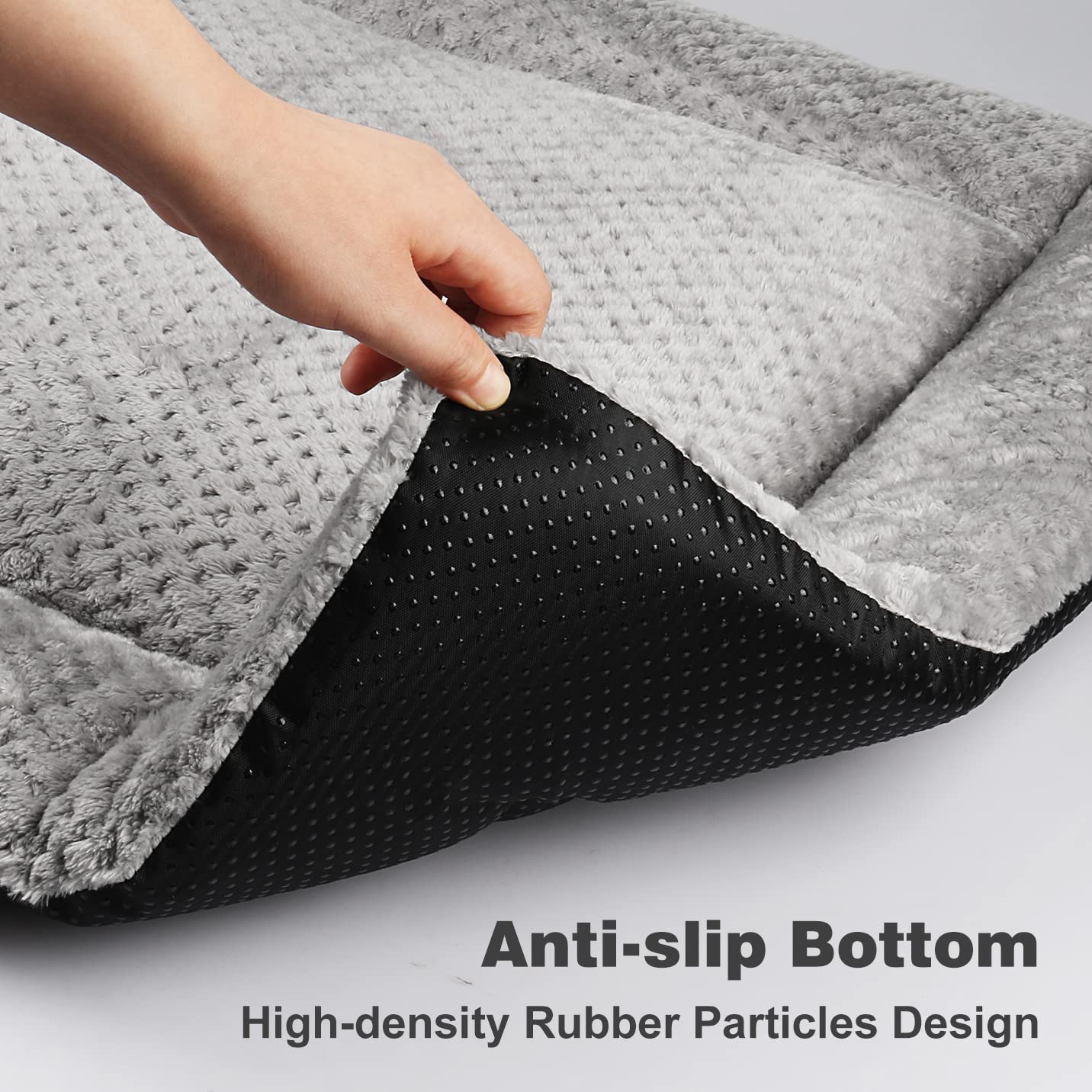 Nosterna Large Dog Bed Mat, Washable Sherpa, Anti-Slip, for Medium & Large Pets, 90x58cm