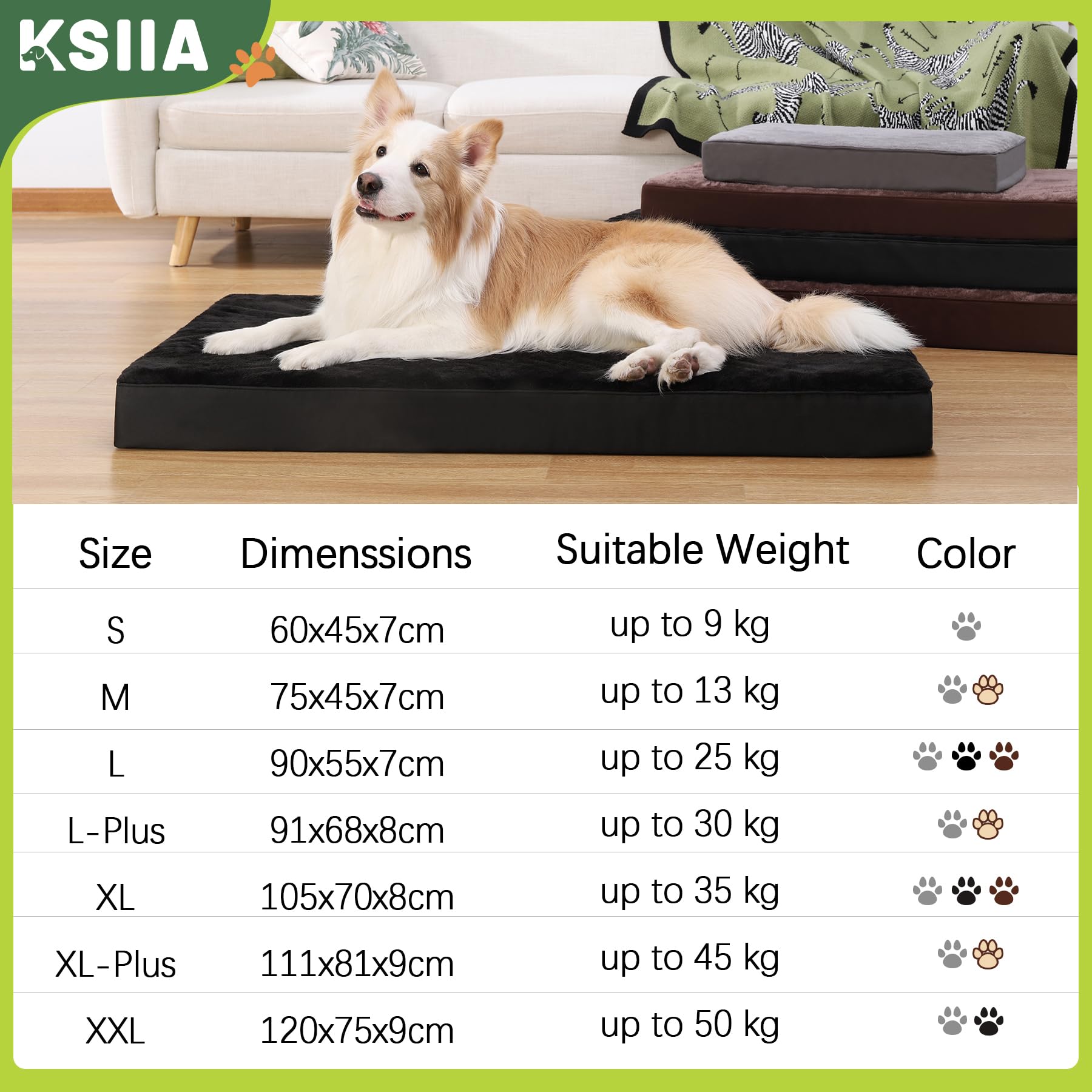 Nosterna Large Washable Dog Bed - Orthopedic Mattress with Waterproof Cover & Non-Skid Bottom