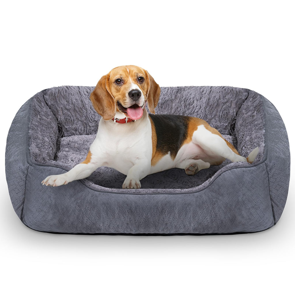Nosterna Medium Dog Bed - Soft Washable Rectangle Bed with Anti-Slip Bottom & Anti-Anxiety
