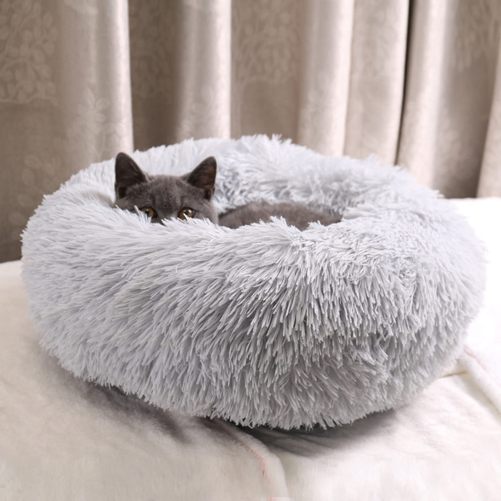 Nosterna Calming Donut Bed - Soft & Fluffy Self-Warming Bed for Dogs & Cats