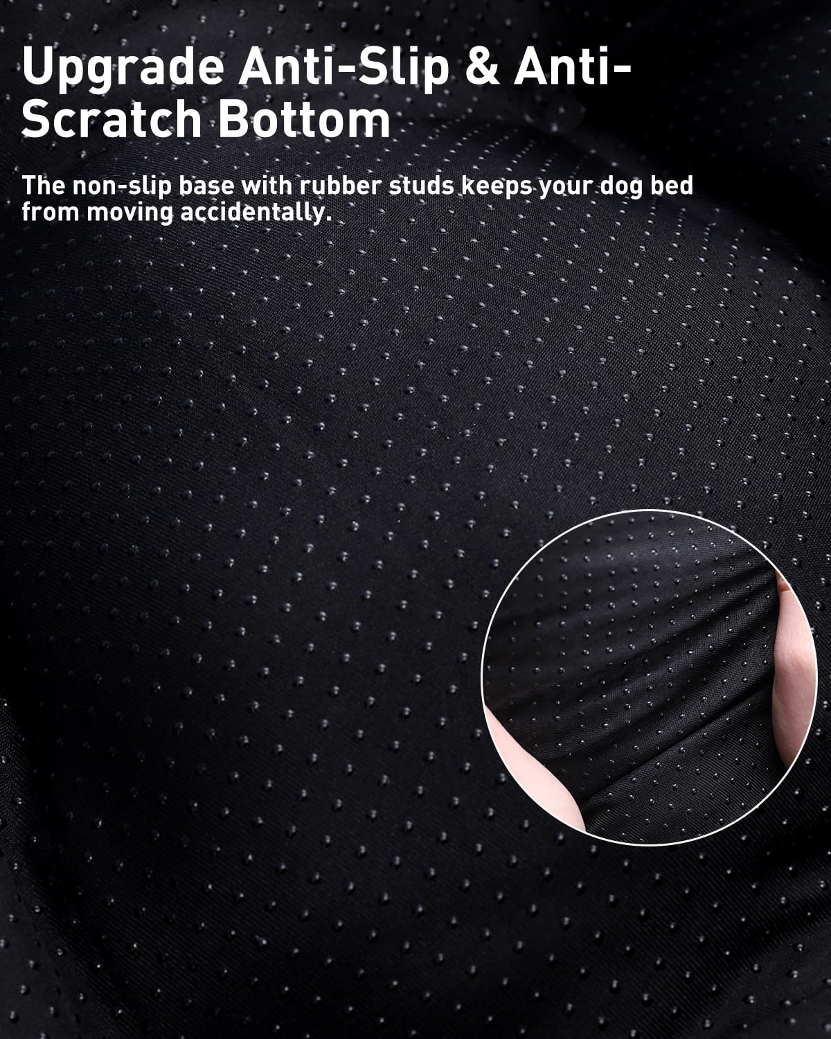 Nosterna Large Dog Bed - Washable Calming Crate Mattress with Non-Skid Bottom