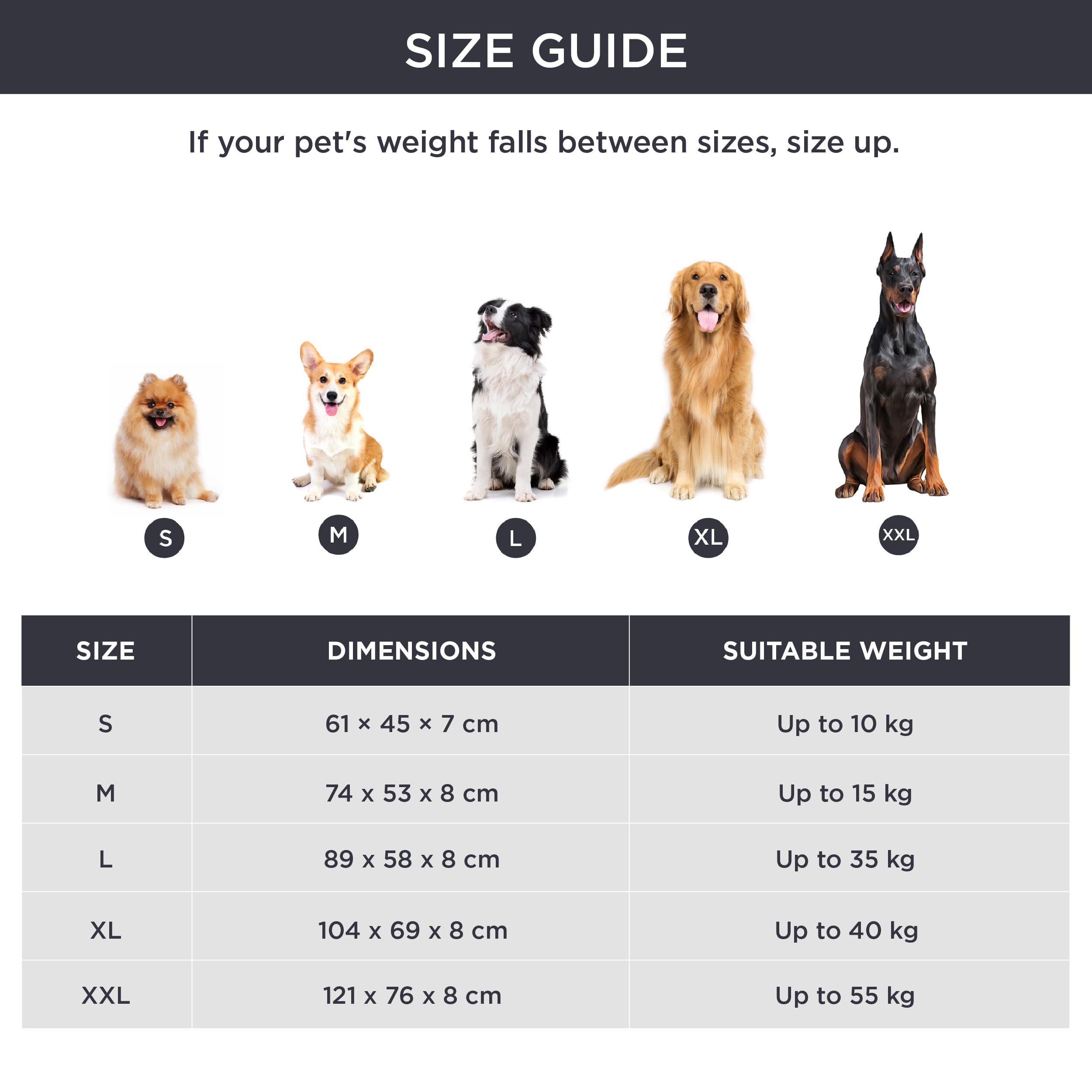 Nosterna Extra Large Dog Crate Bed - Washable Fluffy Mattress with Anti-Slip Bottom