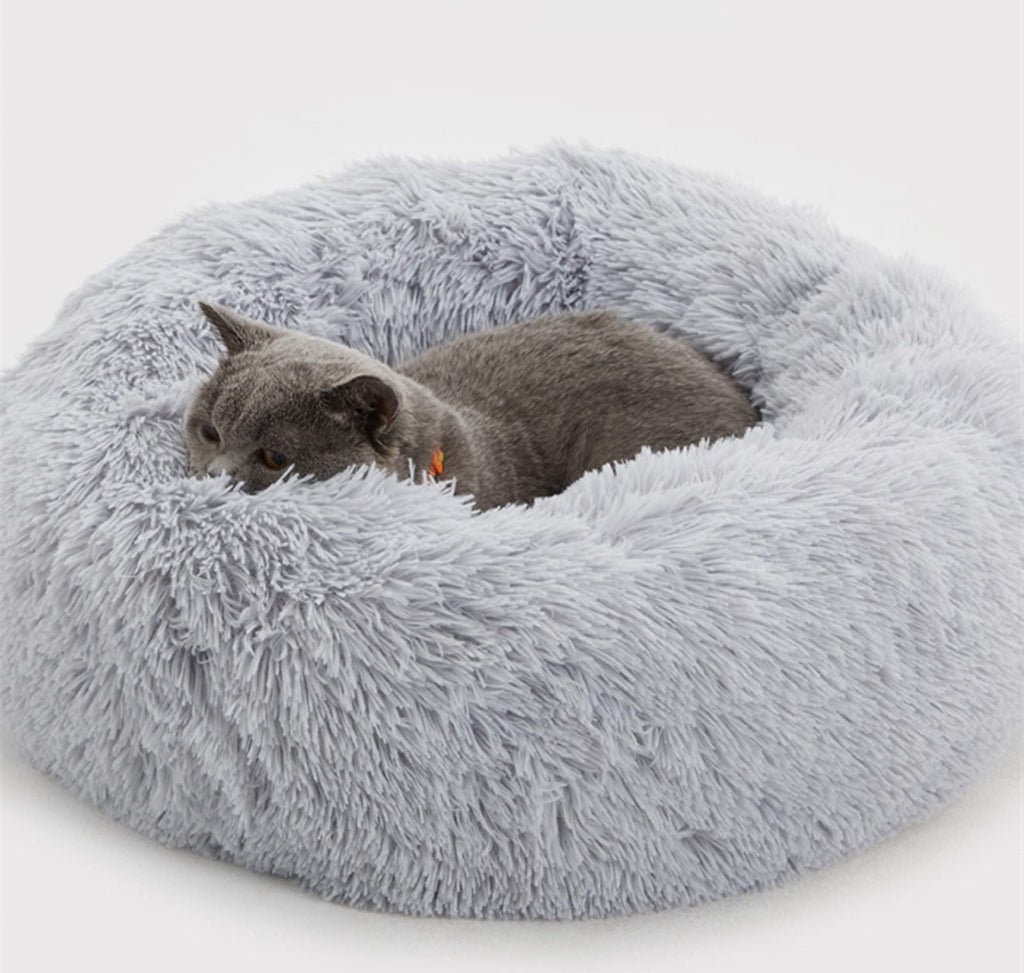 Nosterna Calming Donut Bed - Soft & Fluffy Self-Warming Bed for Dogs & Cats