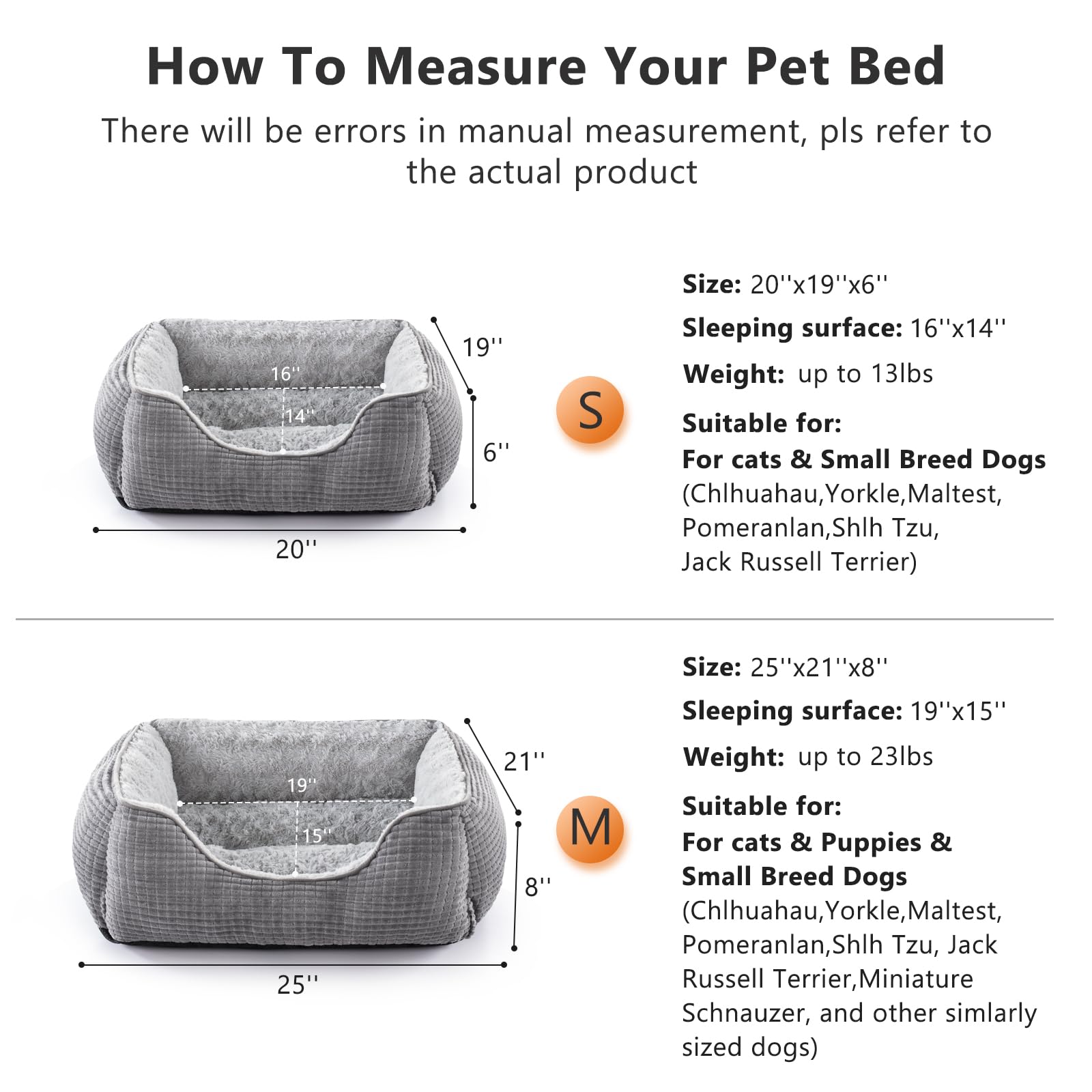 Nosterna Orthopedic Dog Bed - Washable Calming Bed with Raised Edges & Non-Slip Bottom