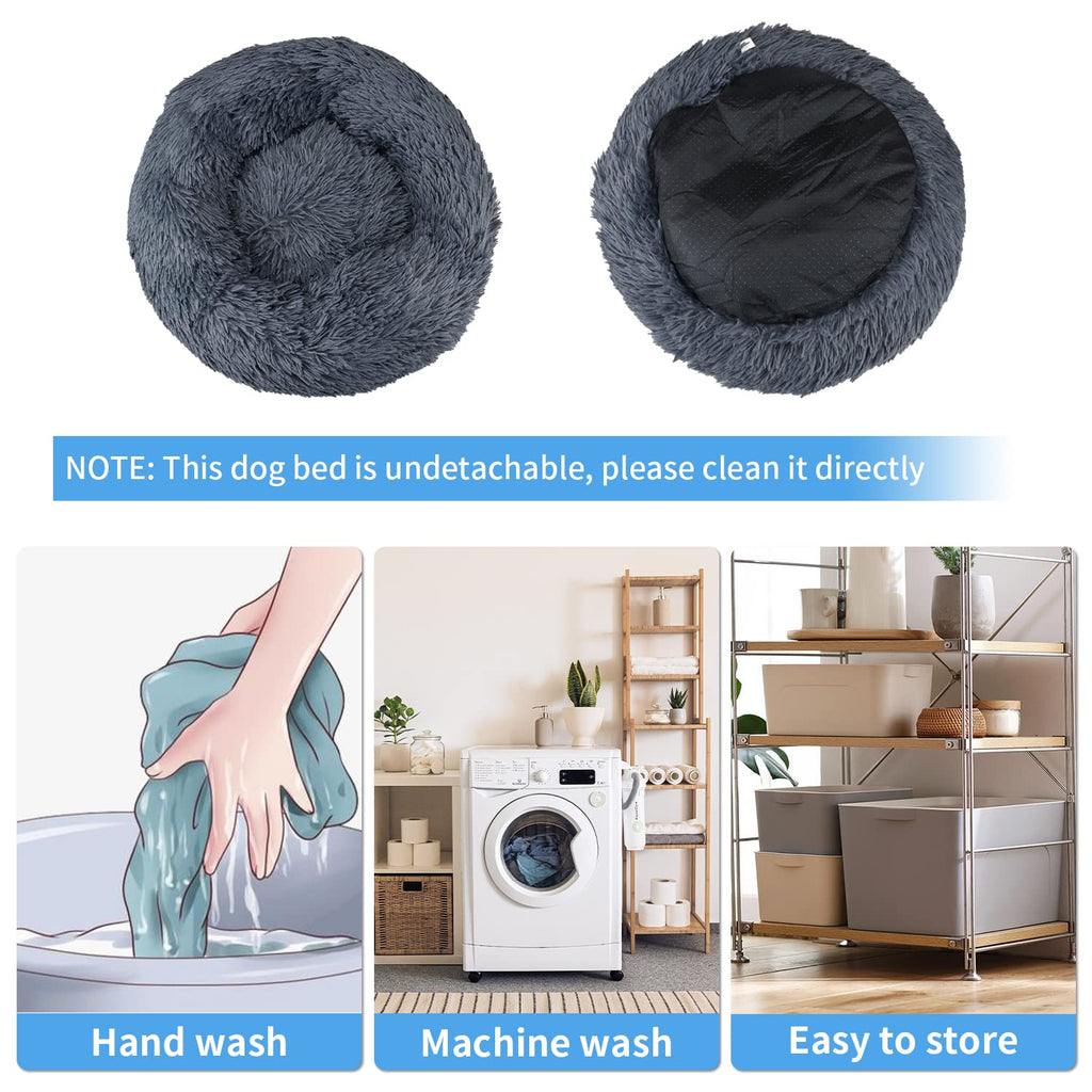 Nosterna Calming Donut Bed - Plush Washable Bed for Small Dogs & Cats