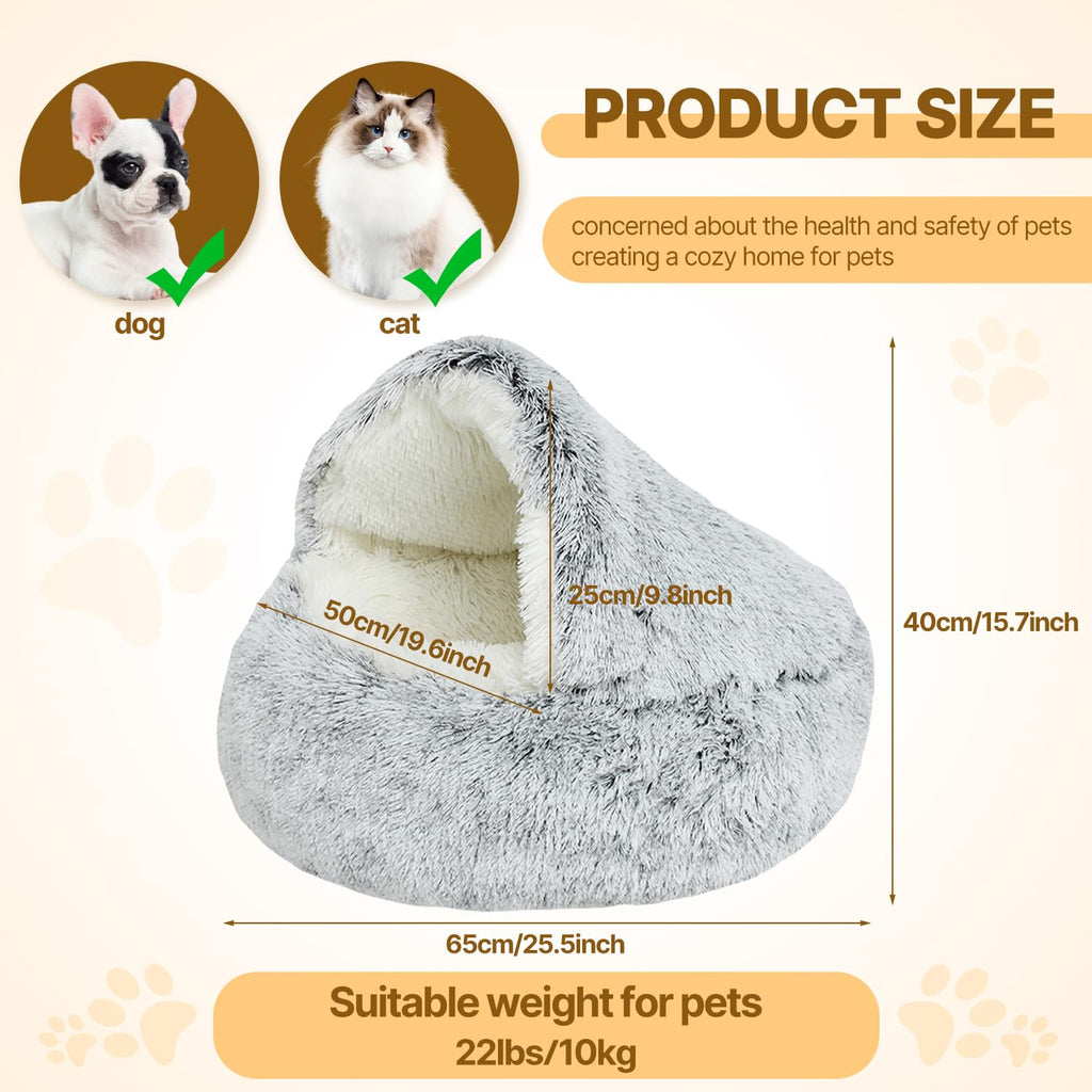 Nosterna Calming Dog Bed - Washable Plush Donut Bed for Small/Medium Dogs & Cats