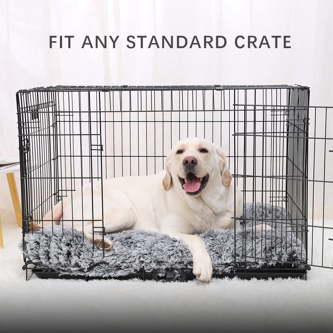 Nosterna Medium Dog Bed - Washable Calming Plush Mattress with Anti-Slip Bottom