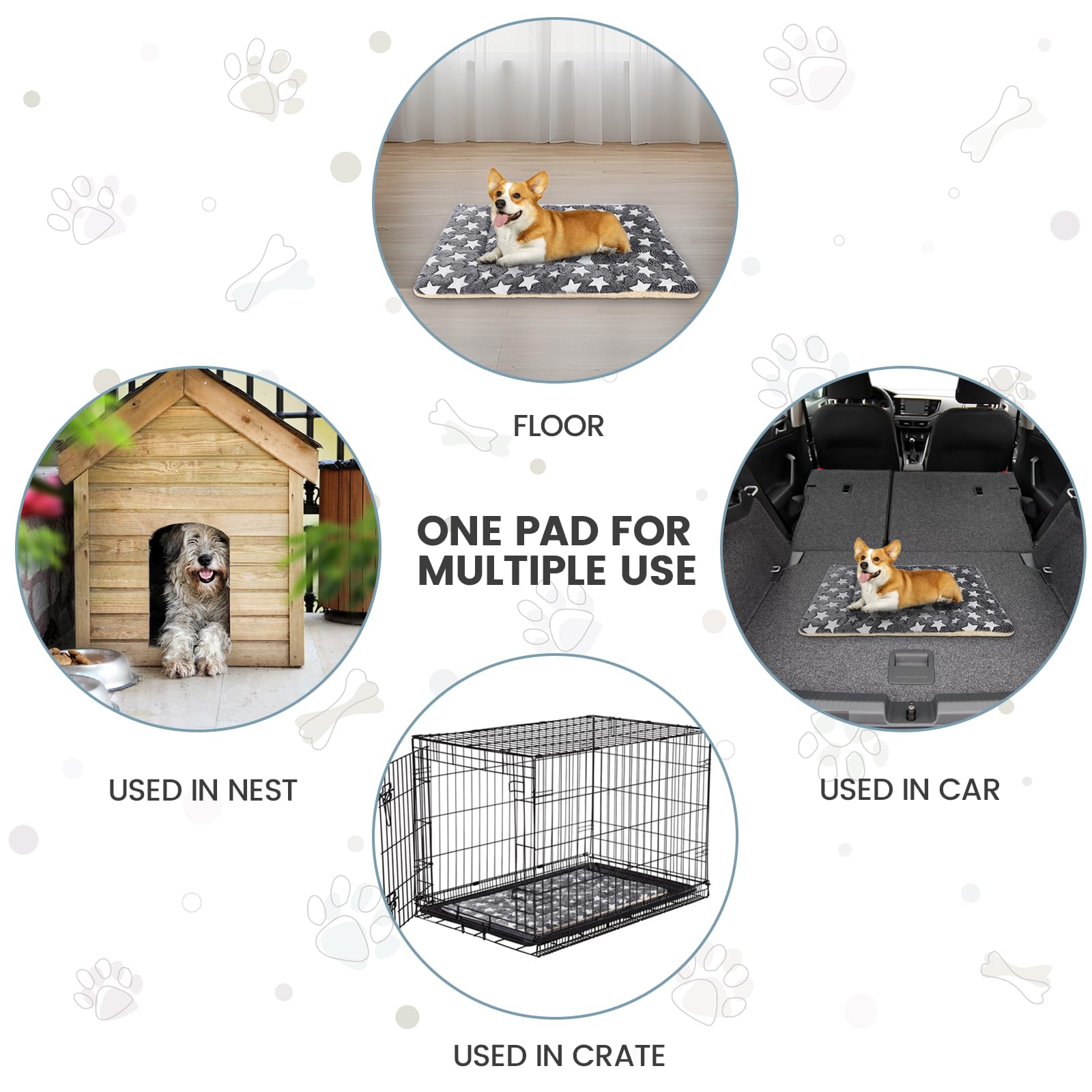 Nosterna Washable Dog Bed Mat - Soft Pet Mat for Dogs