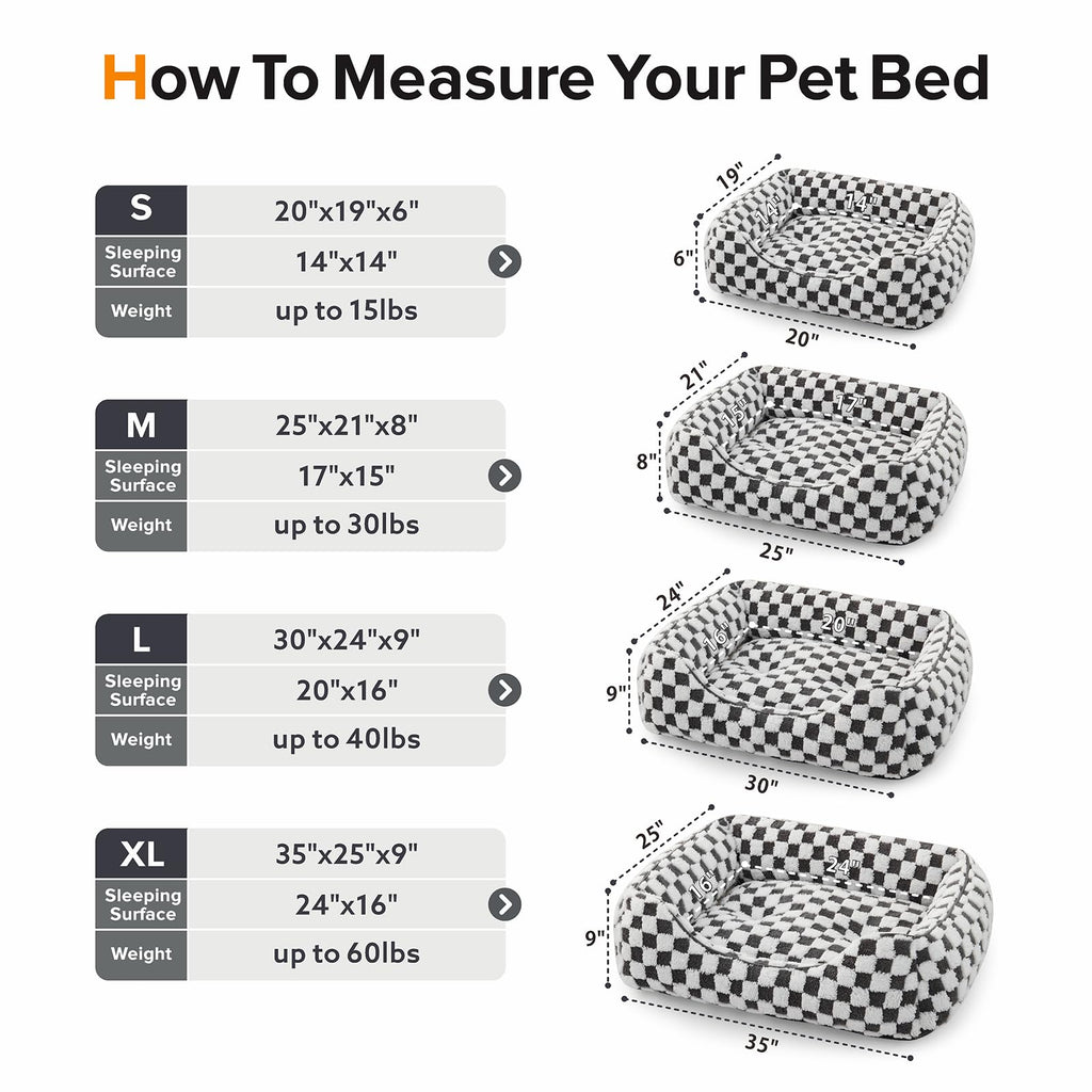 Nosterna Large Dog Sofa Bed, Soft Wool Fleece, Washable, for Border Collie/Golden Retriever, 76x61x23cm