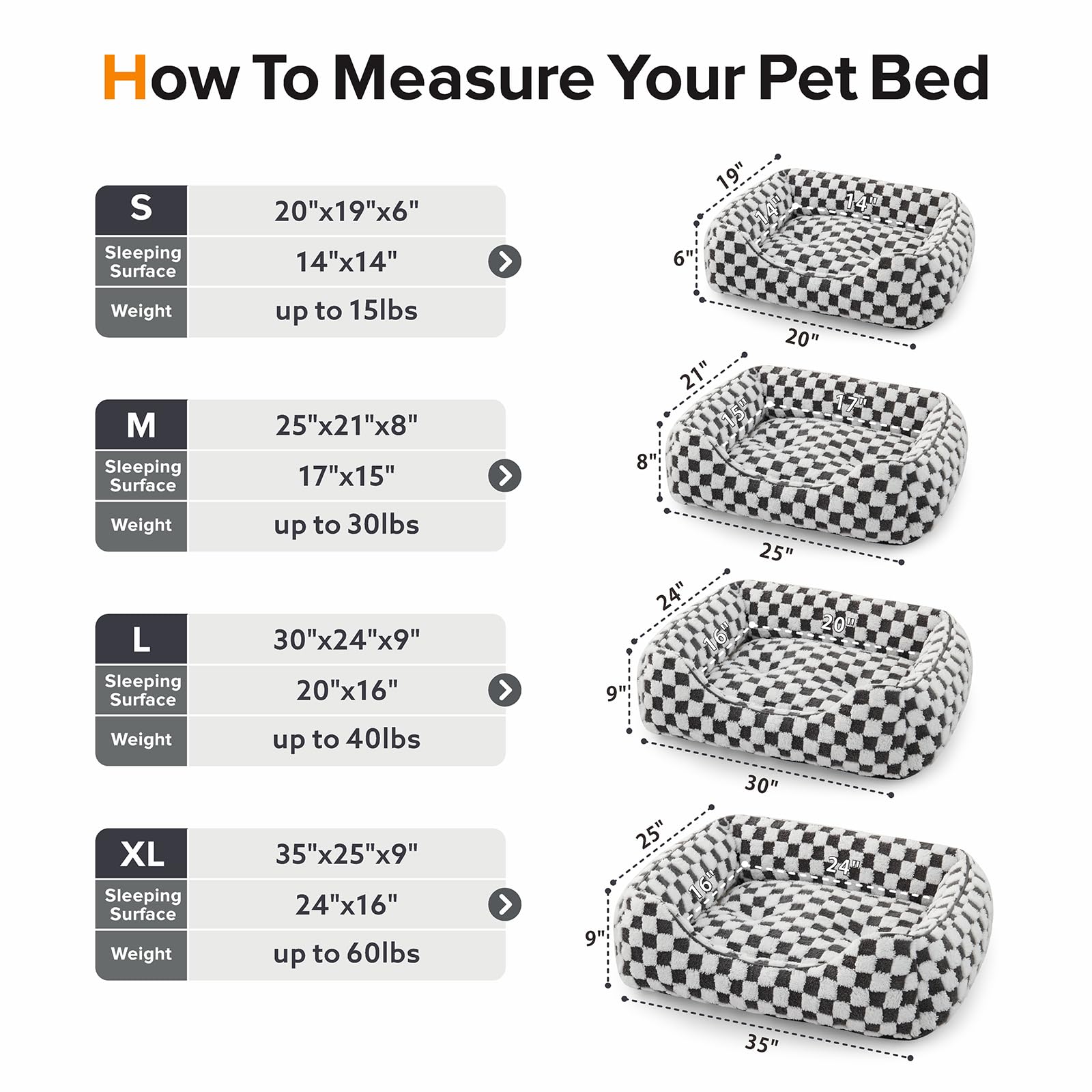 Nosterna Large Dog Sofa Bed, Soft Wool Fleece, Washable, for Border Collie/Golden Retriever, 76x61x23cm