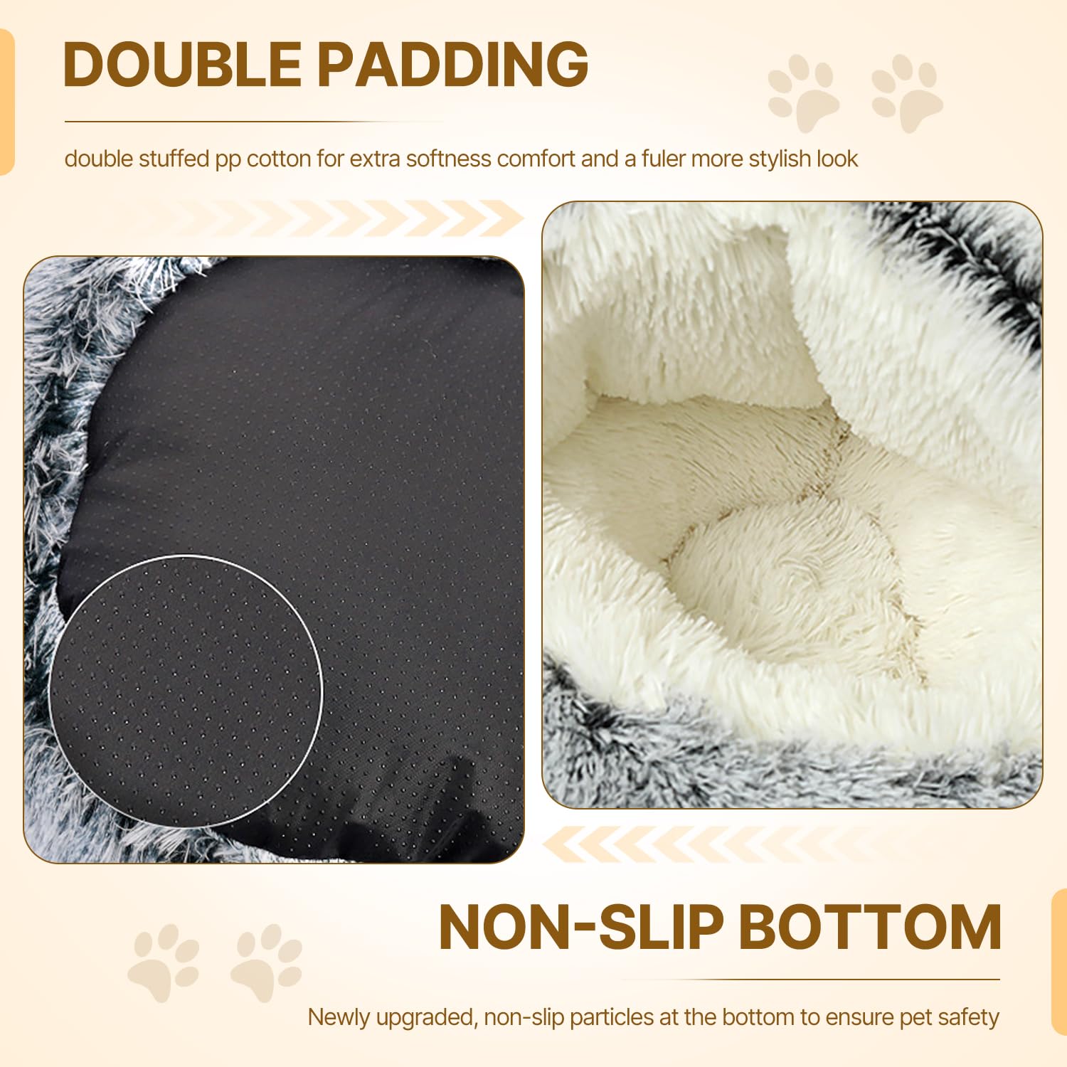 Nosterna Calming Dog Bed - Washable Plush Donut Bed for Small/Medium Dogs & Cats