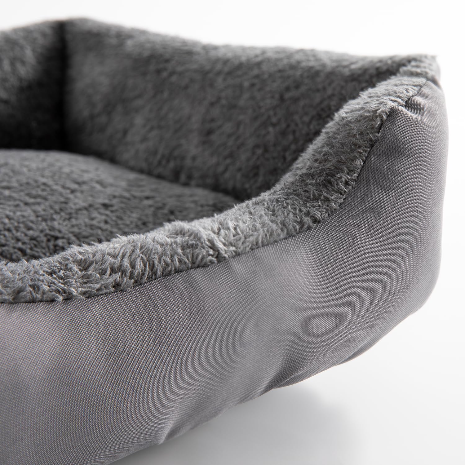 Nosterna Washable Fleece Cat & Dog Bed, Soft Non-Slip Sofa, for Small to Large Pets, Grey