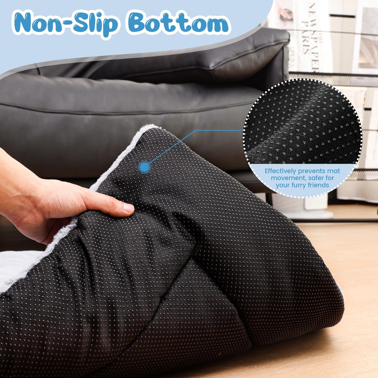 Nosterna Large Dog Bed - Washable Soft Cushion Mattress for Medium & Large Dogs