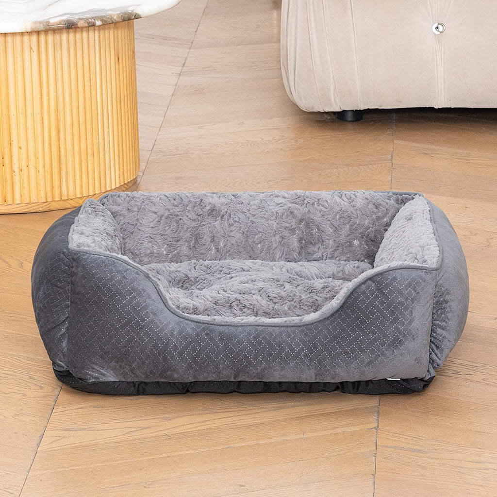 Nosterna Medium Dog Bed - Soft Washable Rectangle Bed with Anti-Slip Bottom & Anti-Anxiety