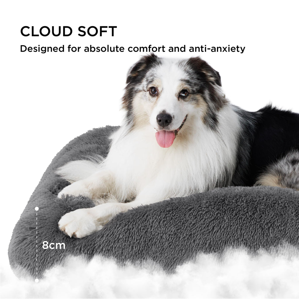 Nosterna Extra Large Dog Crate Bed - Washable Fluffy Mattress with Anti-Slip Bottom