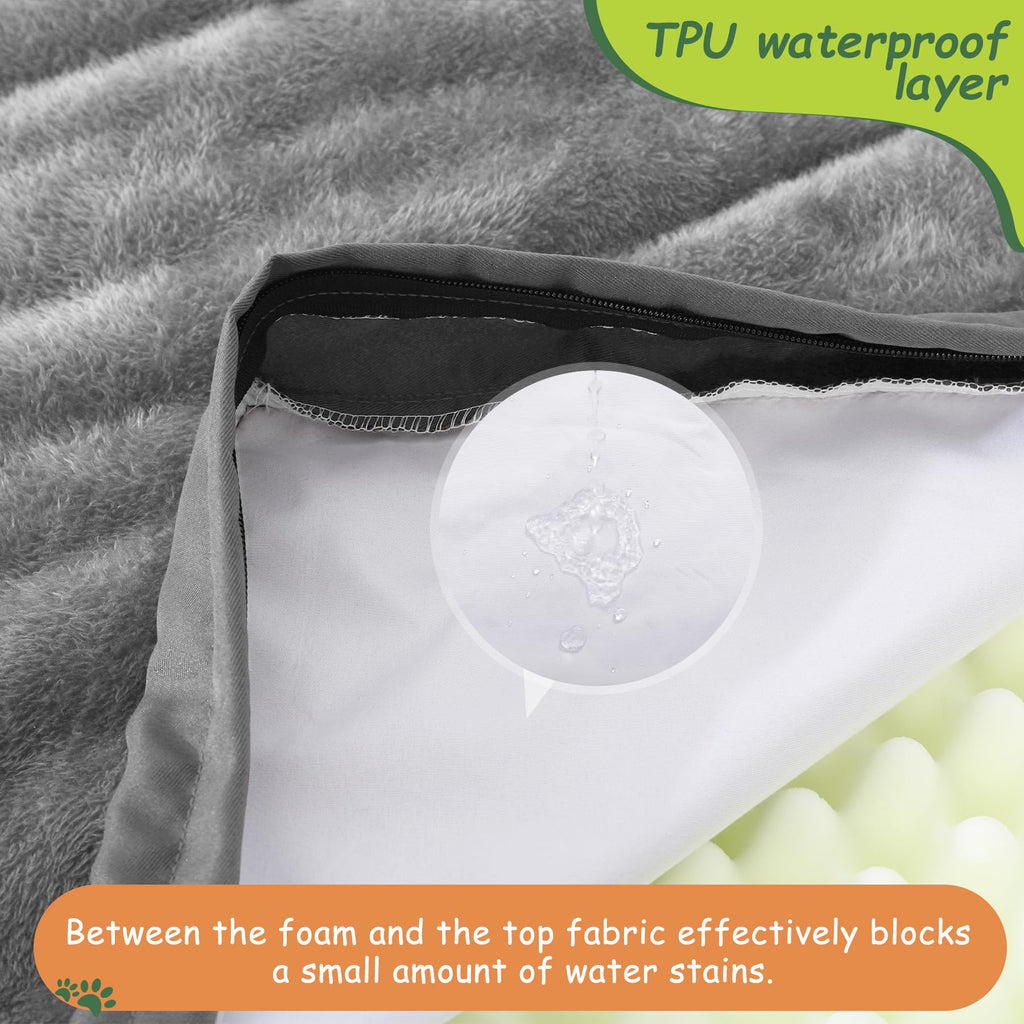 Nosterna Large Washable Dog Bed - Orthopedic Mattress with Waterproof Cover & Non-Skid Bottom