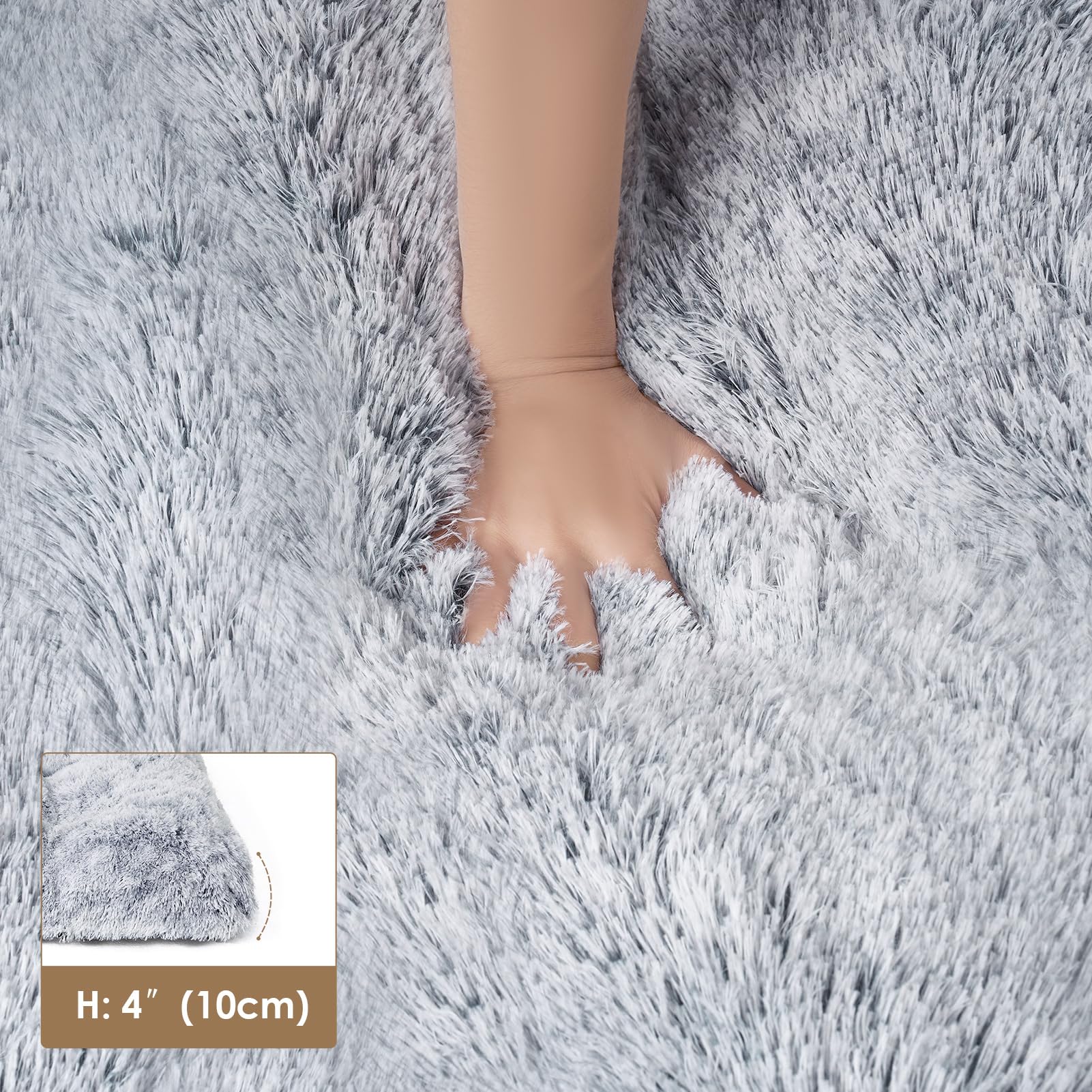 Nosterna Large Washable Crate Dog Bed - Fluffy Calming Bed with Anti-Slip Bottom