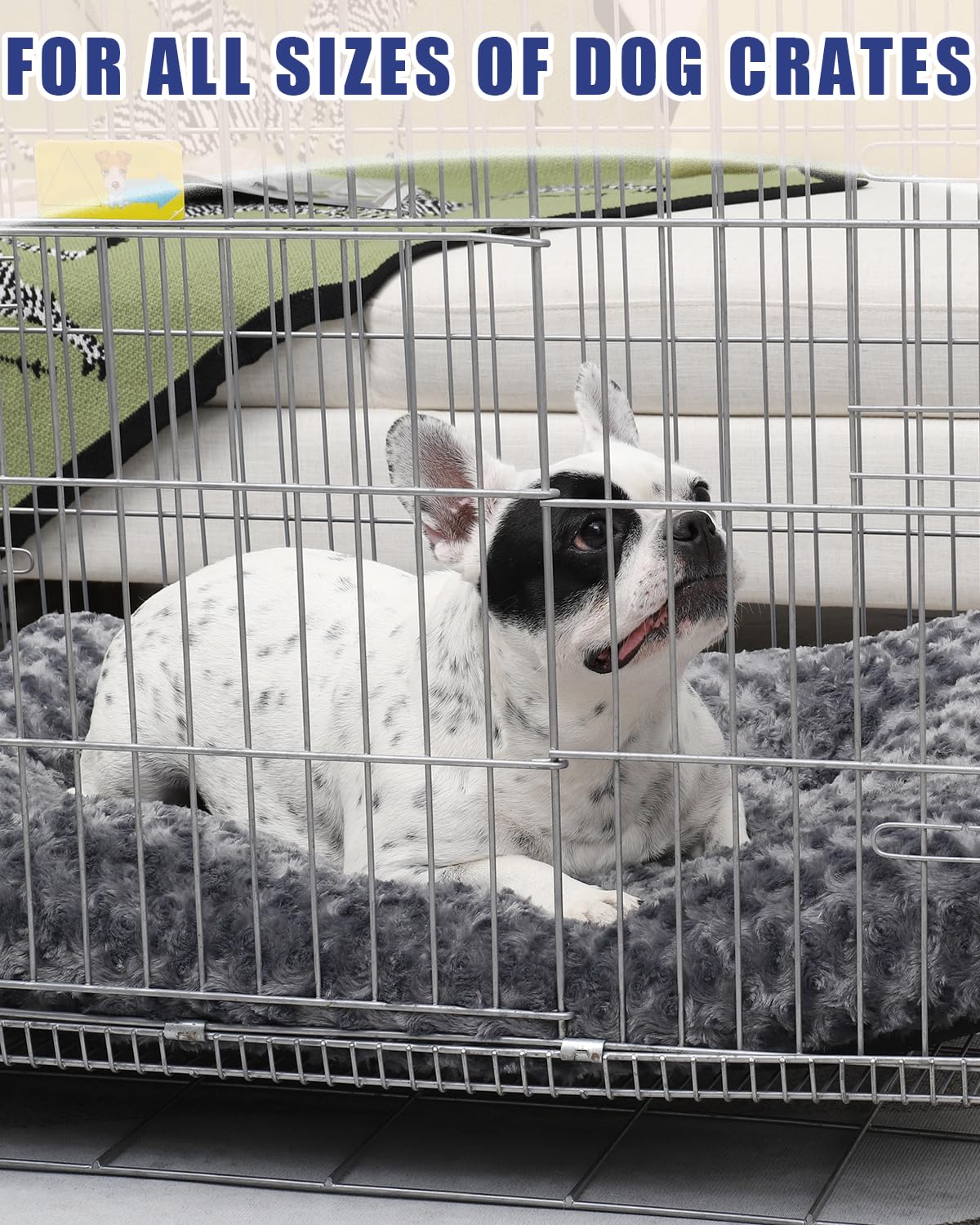 Nosterna Large Dog Bed - Washable Calming Crate Mattress with Non-Skid Bottom