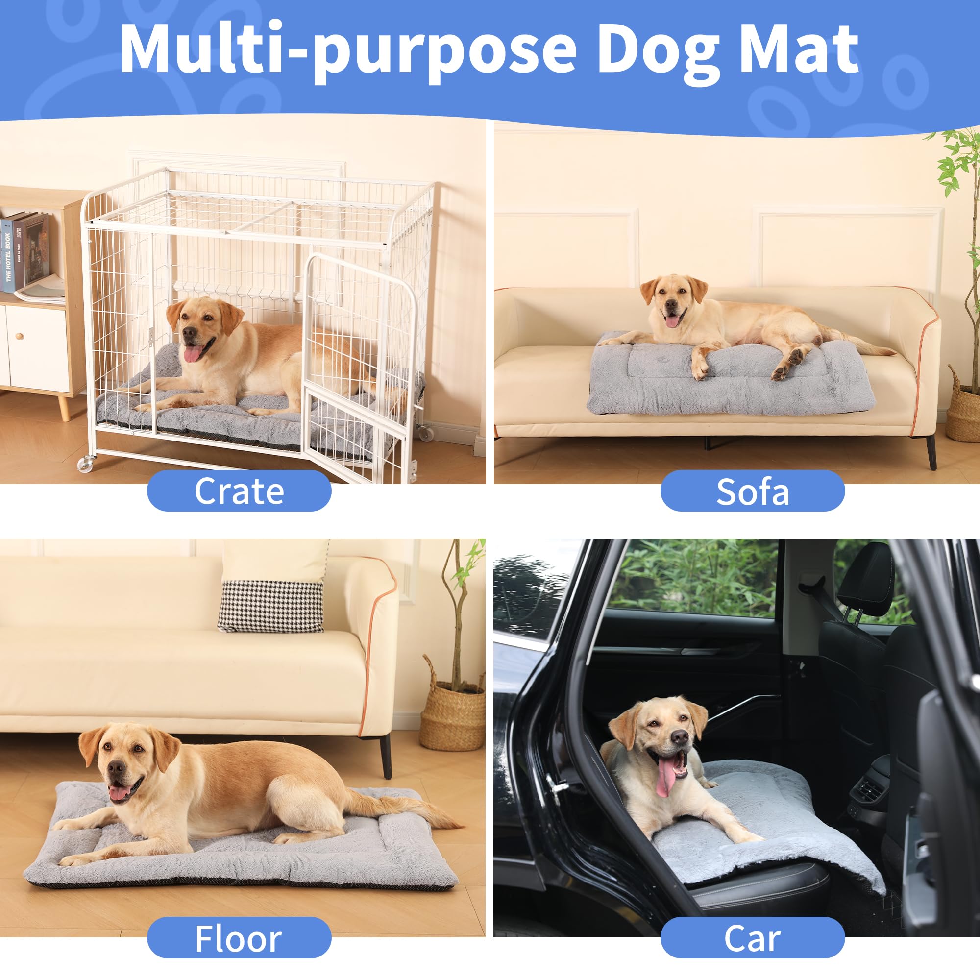 Nosterna Large Dog Bed - Washable Soft Cushion Mattress for Medium & Large Dogs