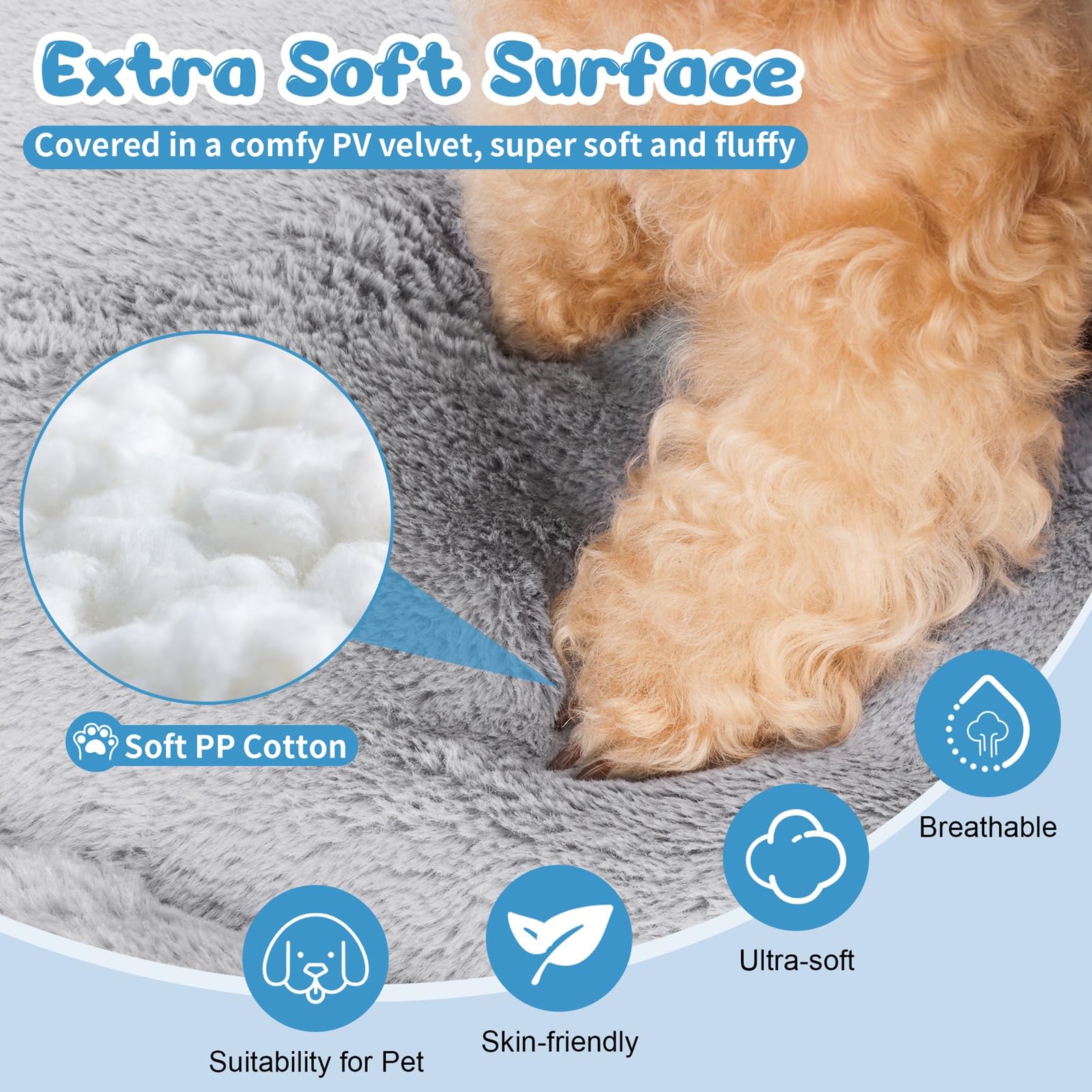 Nosterna Large Dog Bed - Washable Soft Cushion Mattress for Medium & Large Dogs