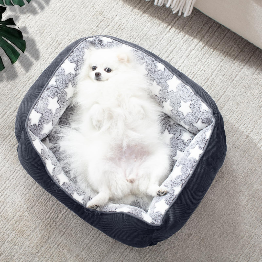 Nosterna Washable Medium Dog Bed - Soft Cosy Rectangle Bed for Small to Large Dogs