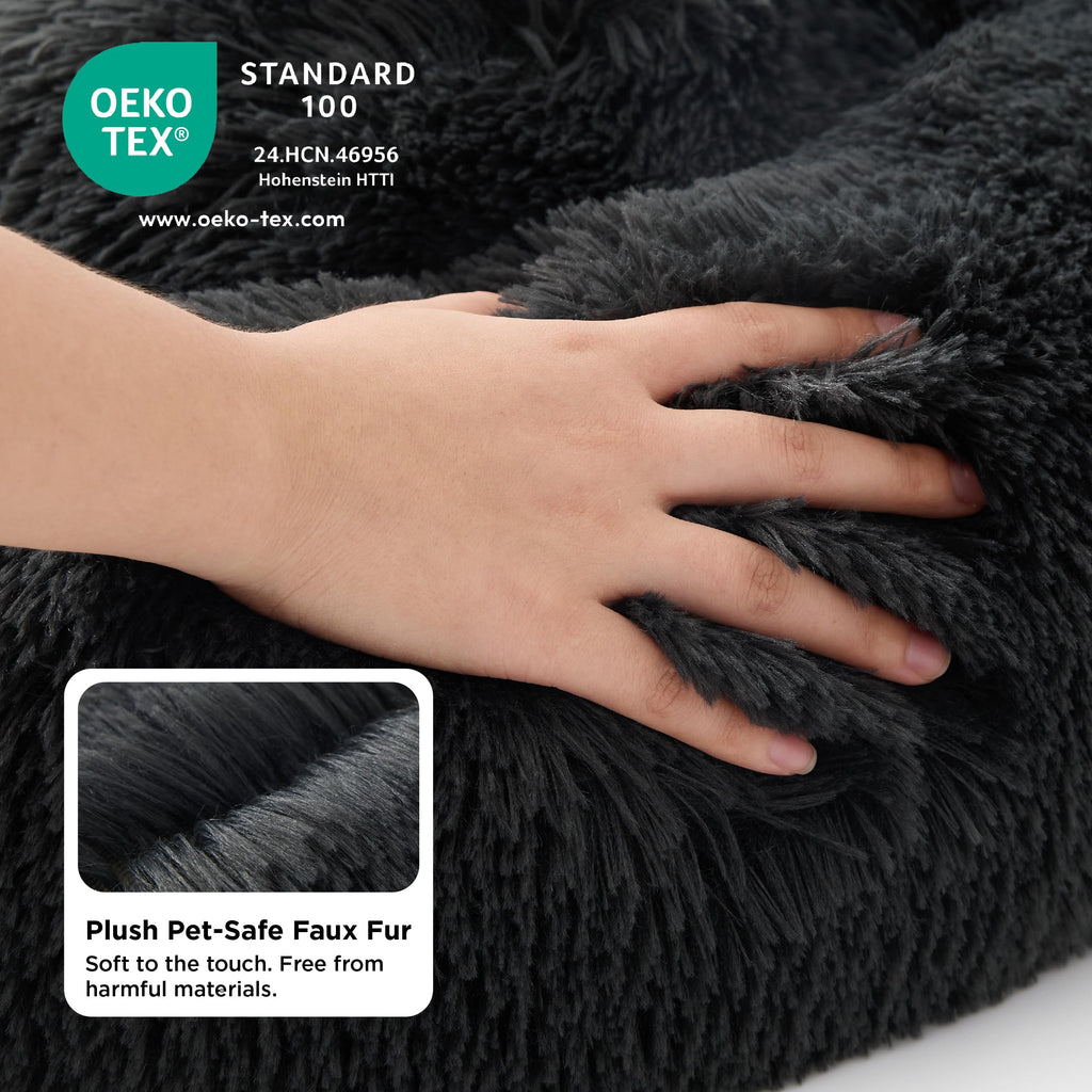 Nosterna Calming Donut Bed - Washable Round Bed for Small Dogs & Cats