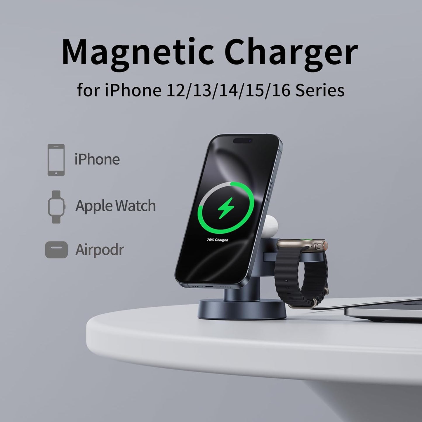 Nosterna™ 3-in-1 Magnetic Wireless Charging Station